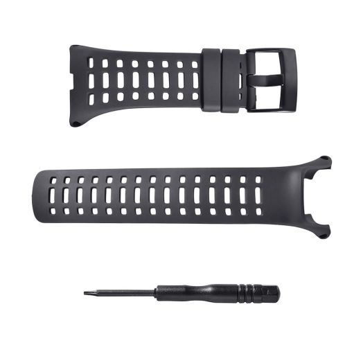 SENCATO Watch Band Compatible with Suunto Ambit, Soft Tpu Rubber Replacement Watch Strap for Suunto Smart Watch Ambit Series 1/2/2S/2R/3 Sport/3 Run/3 Peak, Black