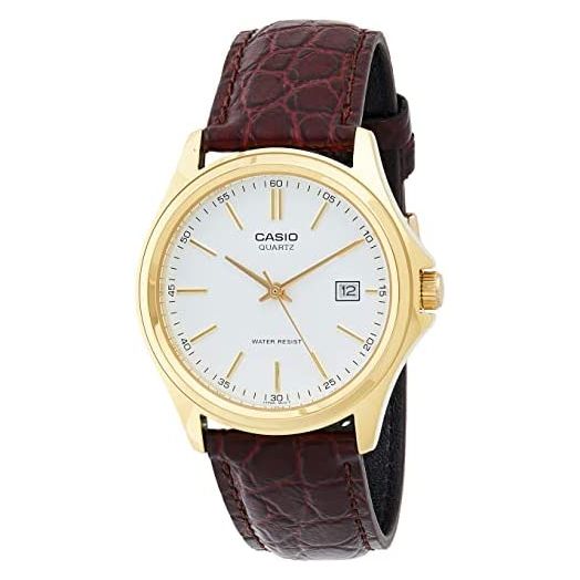 Casio MTP-1183Q-7A Men's Gold Analog Dress Watch w/Croc-Leather Band & Date