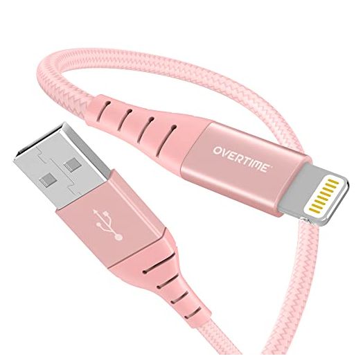 iPhone Charger Cable (4 Pack), Overtime Apple MFi Certified Lightning Cable 10ft Braided Nylon USB Cord for iPhone 13/12/11/Pro/Max/Mini/SE/XR/XS/X/8/7/Plus/6/6S/SE, iPad/iPad Air/Mini, Rose Gold