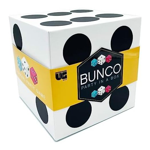 University Games | Bunco Party in a Box Game, for Ladies Night with The Girls, Complete with Fuzzy Die! for 2 to 12 Players Ages 8 and Up, White