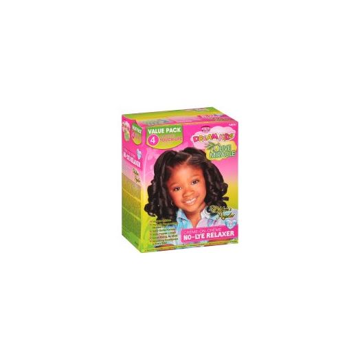 African Pride Dream Kids Olive Miracle Children's Regular No-Lye Relaxer Kit Box