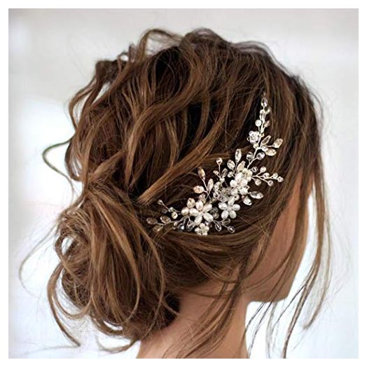 Jakawin Bride Wedding Hair Comb Flower Girls Bridal Hair Accessories Hair Piece for Women and Girls HC034