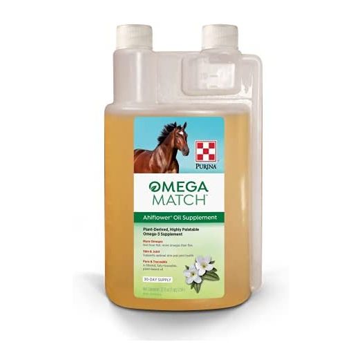 Purina | Omega Match Ahiflower Oil Horse Supplement | 32 Ounce (32 OZ) Bottle