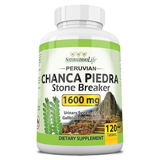 Chanca Piedra 1600 mg - 120 Tablets Kidney Stone Crusher Gallbladder Support Peruvian Chanca Piedra Made in The USA