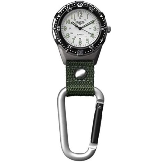 Dakota Aluminum Backpacker Clip Watch-White/Moss