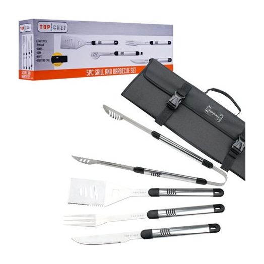 Top Chef 5-Piece BBQ Set, Stainless Steel