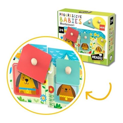 Headu Progressive Babies Montessori, Educational Toys for Boys and Girls Ages 2-4 Years Old, Toddler Learning Toys, Teacher Homeschool Supplies, Birthday