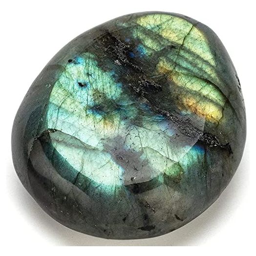 KALIFANO Labradorite Palm Stone with Healing & Calming Effects, High Energy Labradorita with Information Card