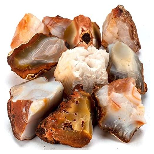 KALIFANO Rough Carnelian 10 Stone Bulk Bundle with Healing & Calming Effects, High Energy Raw Cornalina