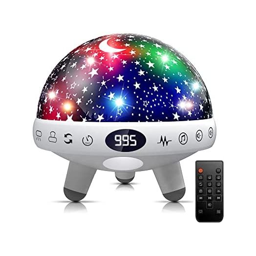 Night Lights for Kids Room with Sound Machine Baby Night Light Star Projector White Noise Machine for Baby Sleeping Soother Nursery Boys Girls Bedside Lamp 29 Soothing Sounds Remote Control Timer