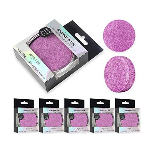 Bath and Body Set - 6 Pieces Solid Shampoo Bar for Normal & Dry or Frizzy Hair, Shampoo bar for Hair Enriched with Natural Lavender Essential Oil and Argan Oil, 6 x 1.76 Oz Travel Size, Best Gift Set