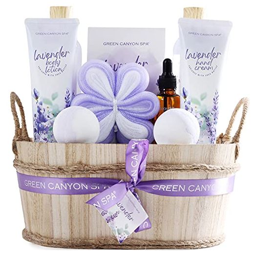 Spa Gift Baskets for Women 11pcs Lavender Bath Gift Set with Body Lotion, Essential Oil, Ideal Gifts for Women, Holiday Gifts Box for Mother's Day Birthday Christmas Valentine's Day, Spa Gifts for Mom