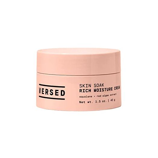 Versed Skin Soak Rich Moisture Face Cream - Non-Greasy Daily Moisturizer with Algae Extract, Vitamin E and Squalane - Help Nourish, Hydrate & Reduce the Appearance of Aging - Vegan (1.5 oz)