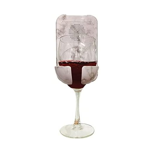 Gabba Goods Premium Bluetooth 5.0 Wireless Portable Shower/Bath Water Resistant Wine Glass Holder & Speaker with Built in Microphone