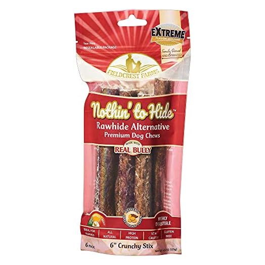 SPOT Ethical Products Fieldcrest Farms Nothin' to Hide Dog Chews Stick - Sweet Potato Flavor All Natural Rawhide Free Dog Treats, Easily Digestible, Promote Dental Health and Long Lasting Chew