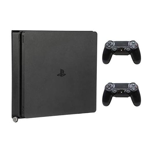 HumanCentric PS4 Mount for PS4 Slim + 2 Controller Mounts Bundle | Mount on The Wall or on The Back of The TV | Patent Pending