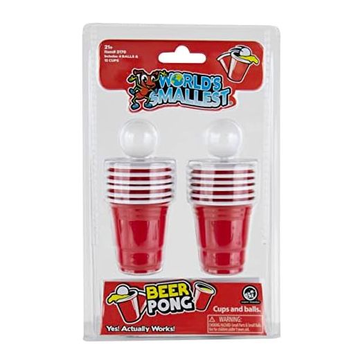 World's Smallest Beer Pong, Red, Miniature