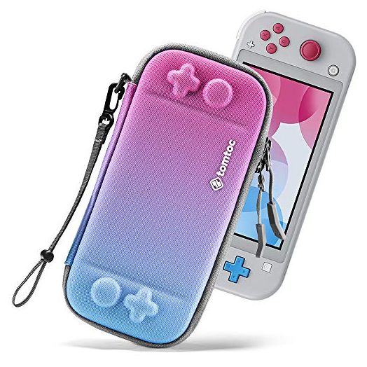 tomtoc Switch Lite Case, Slim Protective Carrying Case with Original Patent, Travel Storage Switch Lite Sleeve with 8 Game Cartridges and Military Level Protection for Nintendo Switch Lite, Galaxy