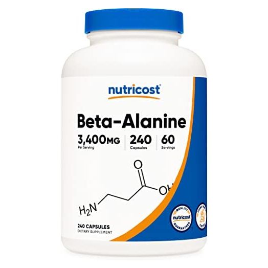 Nutricost Beta-Alanine Capsules 3400mg, 240 Capsules (60 Serv), Gluten Free & Non-GMO, 850mg Per Cap