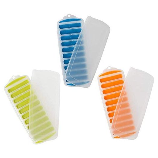 Lily's Home Silicone Narrow Ice Stick Cube Trays with Easy Push and Pop Out Material, Ideal for Sports and Water Bottles