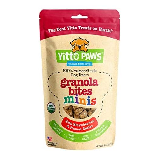 Yitto Paws Puppy Treats - Healthy Dog Training Treats , Organic All Natural Dog Biscuits for Small Dogs Puppies & Training , Mini Peanut Butter Snacks Made in USA , Human Grade Low Calorie Cookies