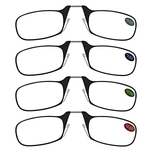ThinOptics Find Your Strength Clarity Kit Rectangular Reading Glasses, Black, 44.45 mm + 2.5