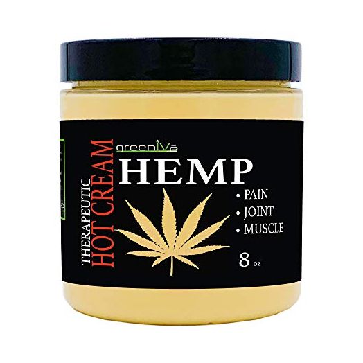 GreenIVe Hemp Hot Cream Soothing Moisturizing Hemp Hot Cream Exclusively on Amazon (8 oz Jar)