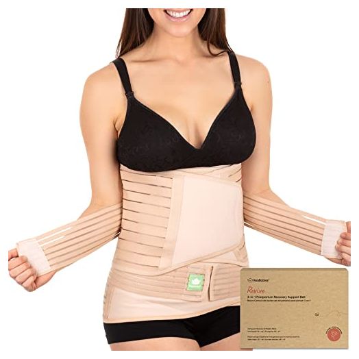 3 in 1 Postpartum Belly Support Recovery Wrap – Postpartum Belly Band – After Birth Brace – Slimming Girdles – Body Shaper - Waist Shapewear – Post Surgery & Back Support - Pregnancy Belly Support Band (Classic Ivory,Medium/Large)