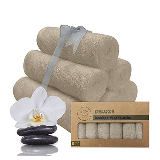 Baby Washcloths - Organic Bamboo Baby Towels and Washcloths - High Absorbent and Soft Baby Towels for Newborn, Adult and Infant - Baby Bath Towel (Earth Brown)