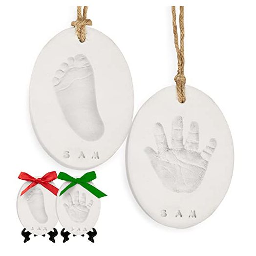 Baby Handprint Footprint Ornament Keepsake Kit - Newborn Imprint Ornament Kit for Baby Girl, Boy - Personalized New Baby Gifts for New Parents - Hand Print Christmas Ornament Kit (Multi-Colored)