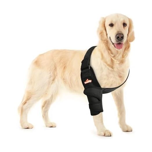 Neoally Breathable Dog Elbow Brace Protector Pads for Canine Elbow and Shoulder Support Elbow Hygroma, Dysplasia, Osteoarthritis, Elbow Calluses, Pressure Sores and Shoulder Dislocation (Right Medium)