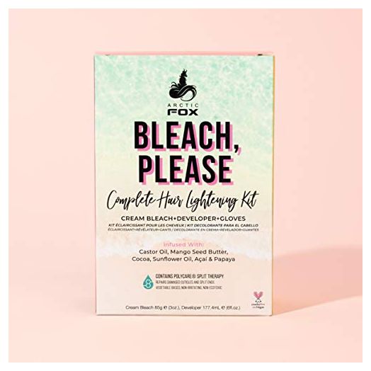 ARCTIC FOX Bleach Please Hair Lightening Kit Cream Bleach, 35 Volume Developer And Latex Free Gloves Infused With Acai, Cocoa, Sunflower Oil & Papaya! Vegan And Cruelty Free
