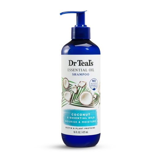 Dr Teal's Essential Oil Moisturizing Nourishing Daily Shampoo with Coconut, 16 fl oz