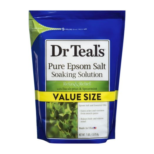 Dr Teal's Pure Epsom Salt, Relax & Relief, Eucalyptus and Spearmint, 7lbs