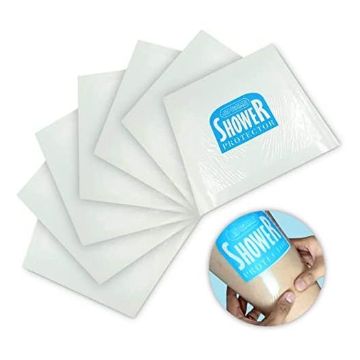 JJ CARE Shower Protector [Pack of 7], 9x9 Dialysis Catheter Shower Cover, PICC Line Water Barrier, Colostomy Shower Patch, Waterproof Bandage Protector, 1 Week Supply