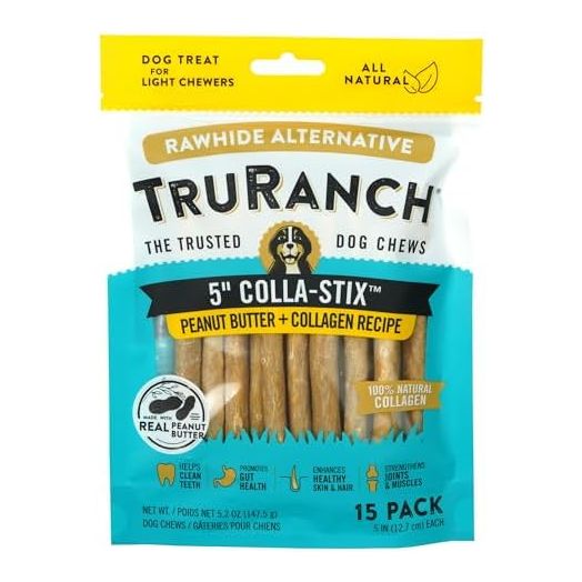 5" Collagen Sticks, Peanut Butter - 15 Pack