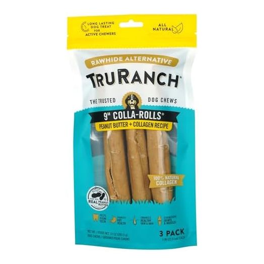 9" Collagen Roll, Peanut Butter - 3 Pack
