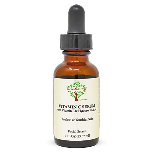 MOUNTAIN TOP 20% Vitamin C Serum with Hyaluronic Acid, Witch Hazel, Vitamin E and Argan Oil for Reduces Appearance of Dark Spots, Acne, Wrinkles for Men & Women