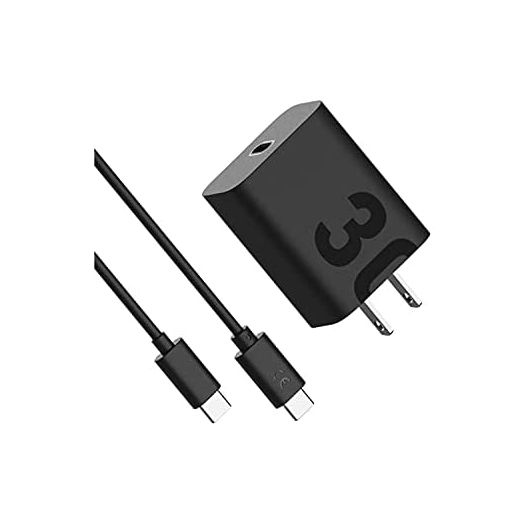 Motorola TurboPower 30 USB-C Charger with 1m USB-C to USB-C Cable for Motorola Edge (2021), Edge 5G UW, Moto G7 Plus