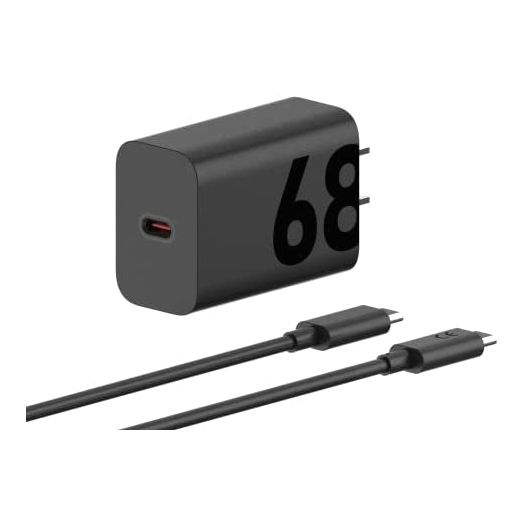 Motorola TurboPower 68W USB-C Wall Charger with GaN Technology and 3.3ft 6.5 Amp E-Marked Cable, Ultra Compact USB-PD Power Delivery for Motorola Edge+ (2022) Type C Phones, Laptops, Tablets