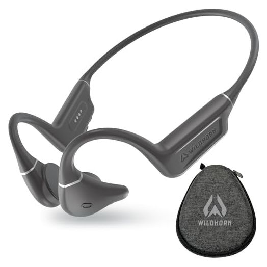 Wildhorn Crank Bone Conduction Swimming Headphones, Bluetooth 5.4, IPX8 Waterproof Headphones for Swimming, Fast Magnetic Charge, MP3 2500 Songs Storage Capacity Swim Headphones No Microphone
