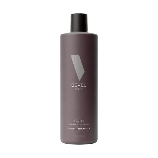 Shampoo for Men by Bevel - Sulfate-Free Mens Shampoo for Textured Hair with Coconut Oil and Shea Butter, Detangles Coarse, Curly Hair, 12 oz.