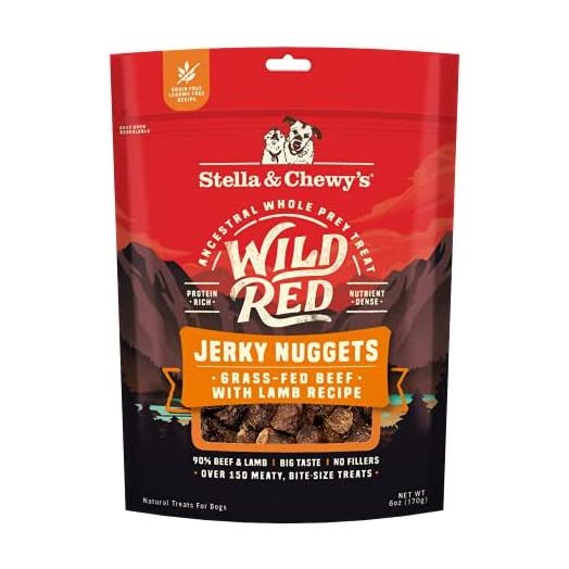 Stella & Chewy’s Wild Red Jerky Nuggets – Dog & Puppy Treats – Grain Free, Protein Rich Beef & Lamb Recipe – 150+ Nuggets