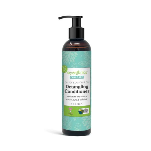 Sky Organics Curl Care Bio-Based Detangling Conditioner for Hair to Detangle, Quench & Soften Curls, 12 fl oz