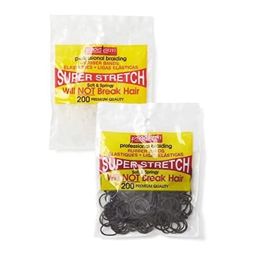 Hair Ties Rubber Bands for Hair.Hair Accessories for Women.Hair Accessories for Girls.Mini Hair Rubber Bands Pet Supply Dog Hair Ties for Dog Grooming Top Knots and Dog Bows (200ct Clear+200ct Black)
