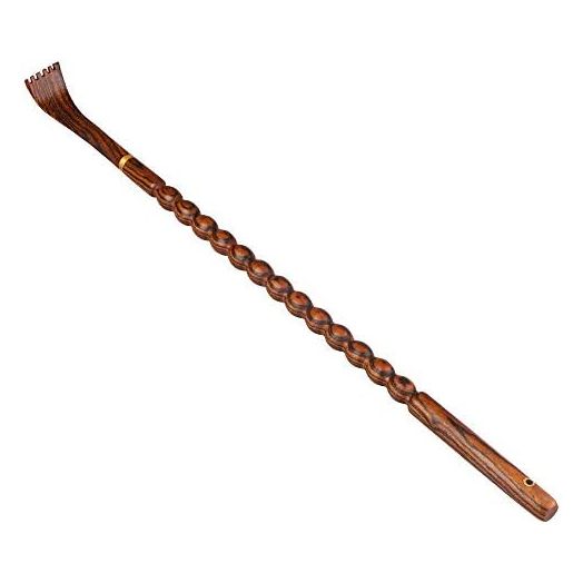 100% Natural Bocote Wood Back Massager for Itching Relief, Long Sturdy Therapeutic Bamboo Back Scratchers, Body Relaxation Massager Set