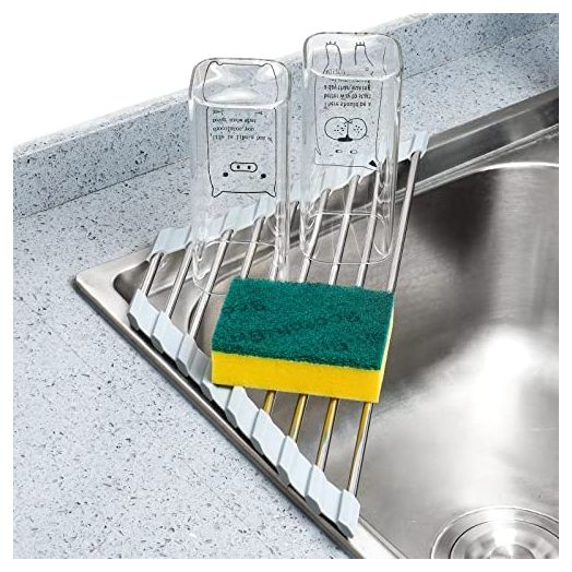 Tomorotec Triangle Roll-Up Dish Drying Rack for Sink Corner, Stainless Steel