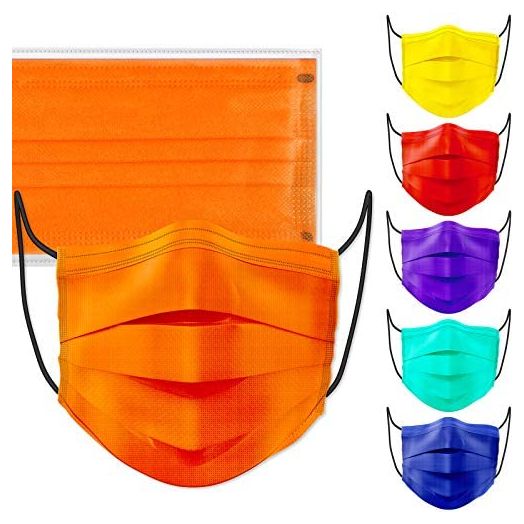 60PCS Disposable Face Mask Unisex Fashion Covering 4-Layer 6 Solid Colors Individually Sealed Nonwoven Skin-Friendly Breathable Comfortable for Men Women