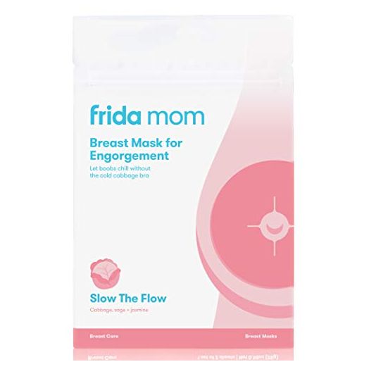 Frida Mom Breast Mask for Engorgement- Made with Cabbage, Jasmine + Sage to Relieve Engorged Boobs + Breastfeeding Weaning- 2 Sheet Masks - No Artificial Fragrances, Phthalates, or Parabens