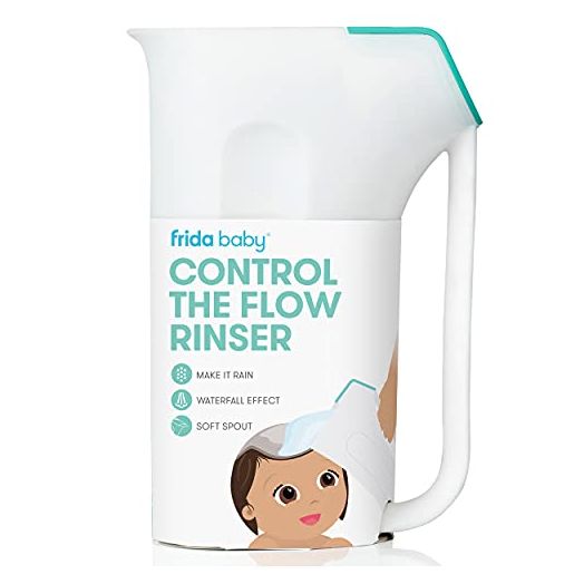 Control The Flow Rinser by Frida Baby Bath Time Rinse Cup with Easy Grip Handle and Removable Rain Shower